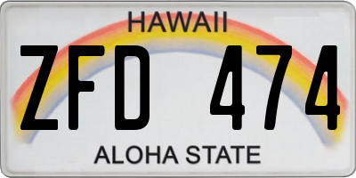 HI license plate ZFD474