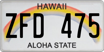 HI license plate ZFD475