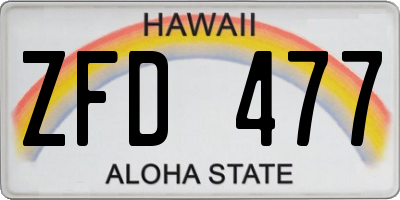 HI license plate ZFD477