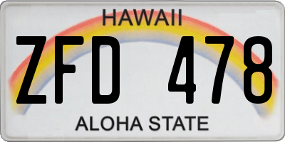 HI license plate ZFD478