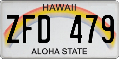 HI license plate ZFD479