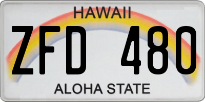 HI license plate ZFD480
