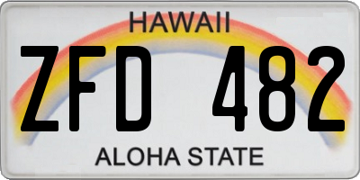 HI license plate ZFD482