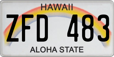 HI license plate ZFD483