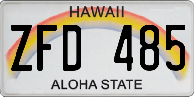 HI license plate ZFD485