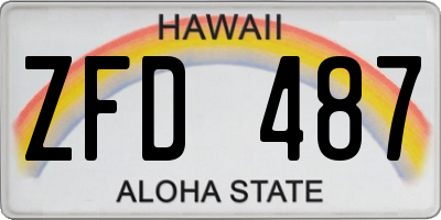 HI license plate ZFD487