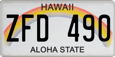HI license plate ZFD490