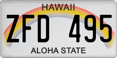 HI license plate ZFD495