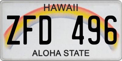 HI license plate ZFD496