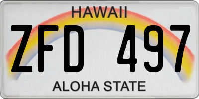 HI license plate ZFD497
