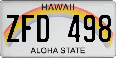 HI license plate ZFD498