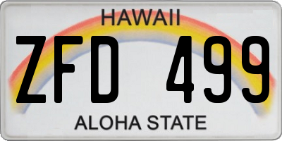 HI license plate ZFD499