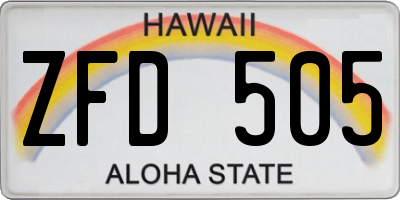 HI license plate ZFD505