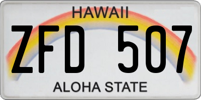 HI license plate ZFD507