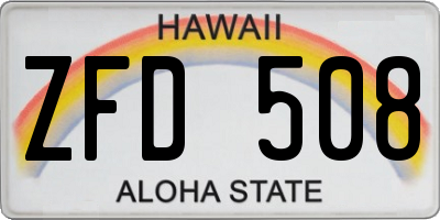 HI license plate ZFD508
