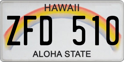 HI license plate ZFD510