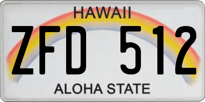 HI license plate ZFD512