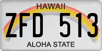 HI license plate ZFD513