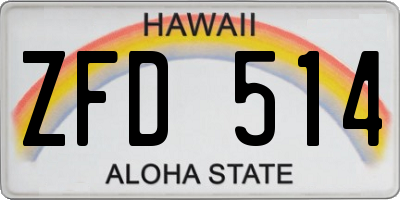 HI license plate ZFD514