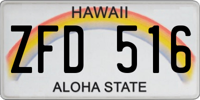 HI license plate ZFD516