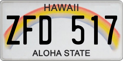HI license plate ZFD517