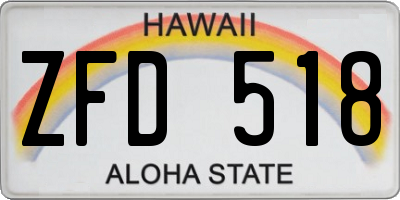 HI license plate ZFD518