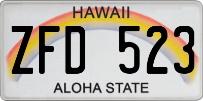HI license plate ZFD523