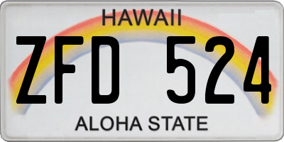 HI license plate ZFD524