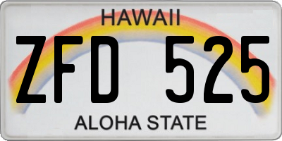 HI license plate ZFD525