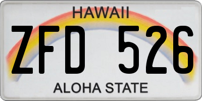 HI license plate ZFD526