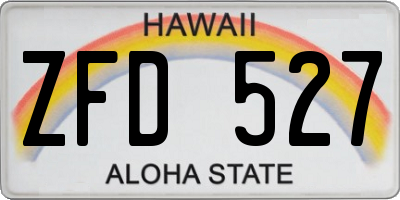 HI license plate ZFD527