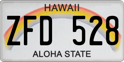 HI license plate ZFD528