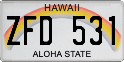 HI license plate ZFD531