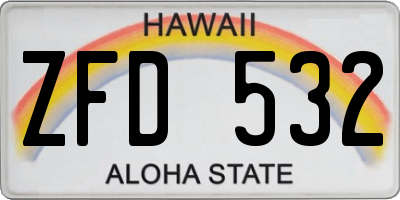 HI license plate ZFD532