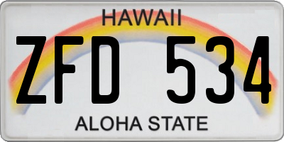 HI license plate ZFD534