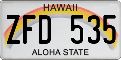 HI license plate ZFD535