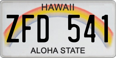 HI license plate ZFD541