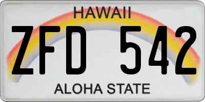 HI license plate ZFD542