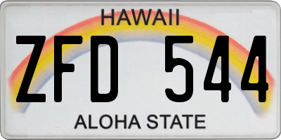 HI license plate ZFD544