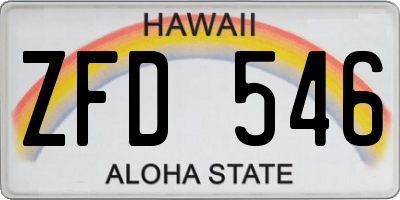 HI license plate ZFD546