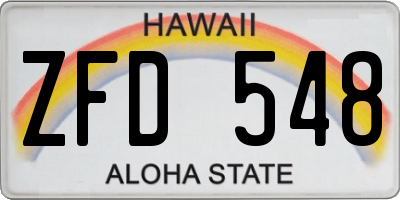 HI license plate ZFD548