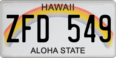 HI license plate ZFD549