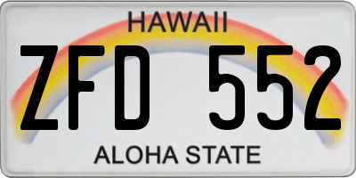 HI license plate ZFD552