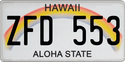 HI license plate ZFD553
