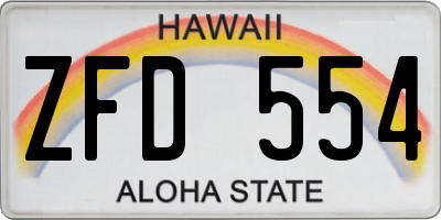 HI license plate ZFD554