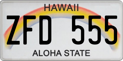 HI license plate ZFD555
