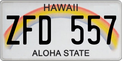 HI license plate ZFD557