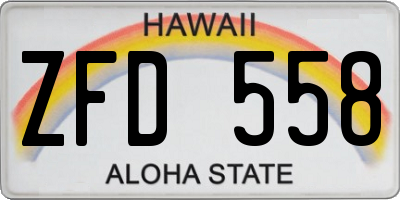 HI license plate ZFD558