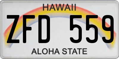 HI license plate ZFD559