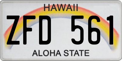 HI license plate ZFD561